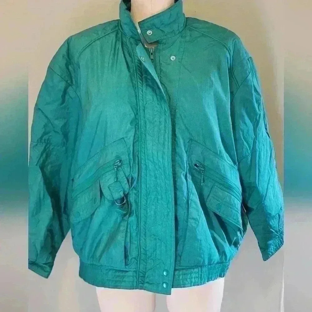 Rainbow West Vintage Womens Teal Ski Waterproof Jacket Size Medium